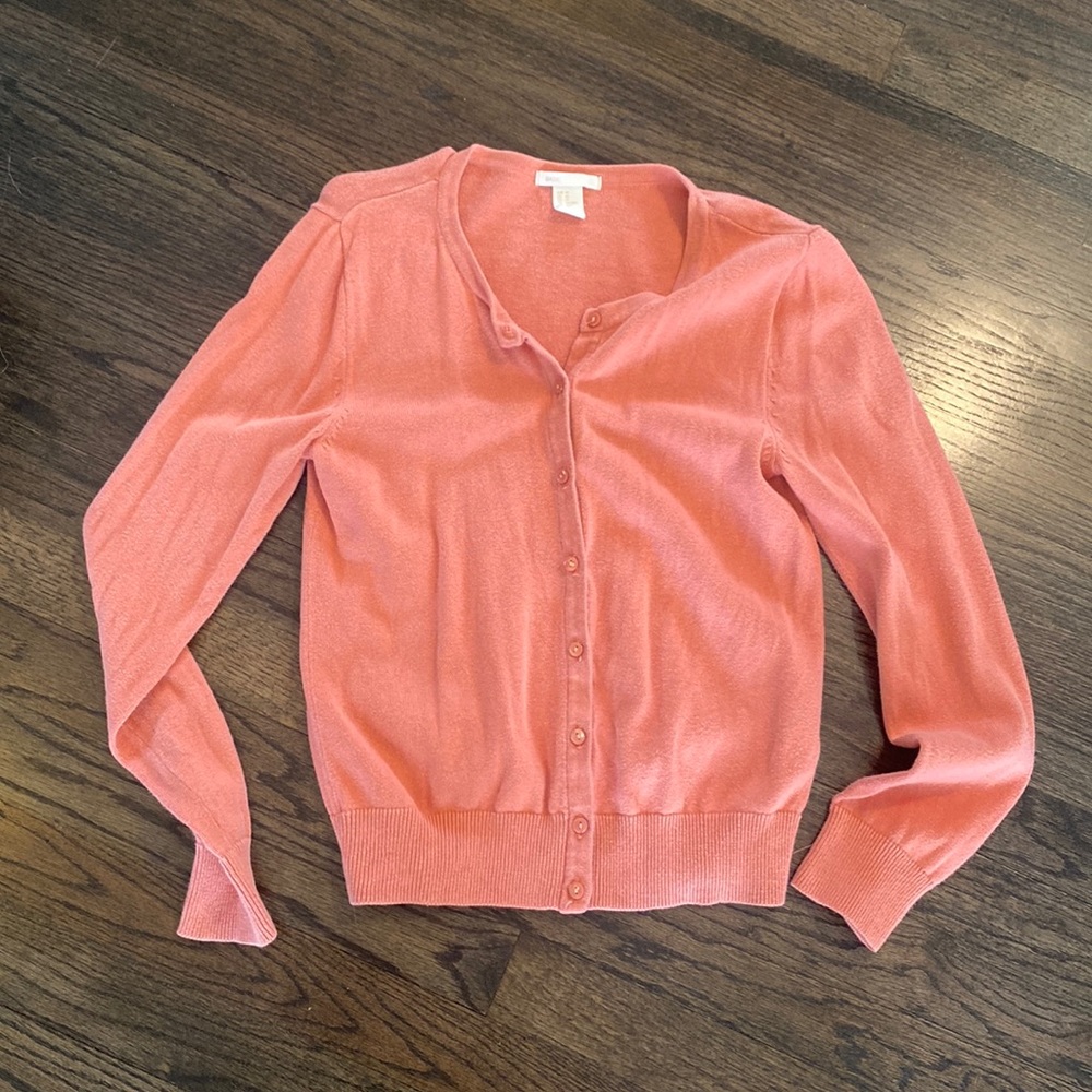 H&M Orange Cardigan XS GUC Lightweight